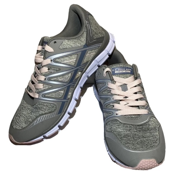 U.S. Polo Assn. Shoes - US Polo Assn Athletic Shoes Women’s Size 9 Gray & Light Pink Sneakers, NWOT